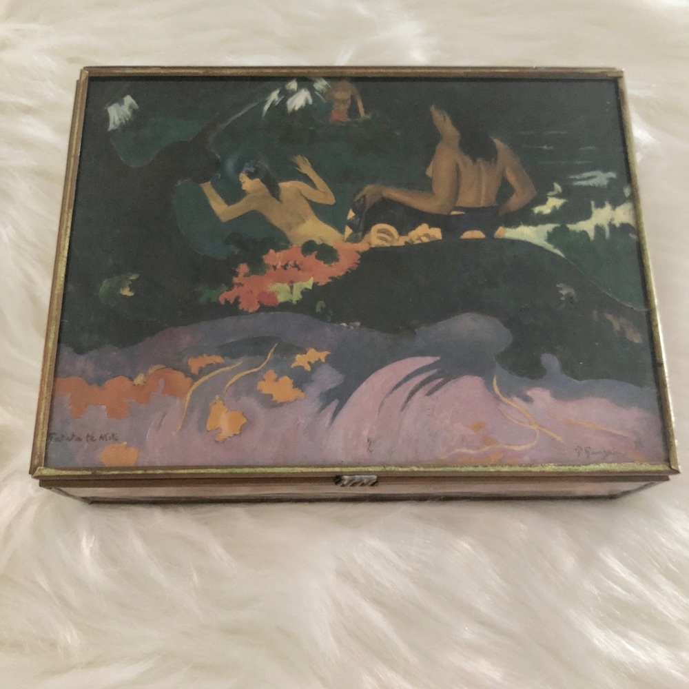 VTG Glass and Brass Jewelry Box